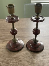 Ancienne paire de bougeoirs en