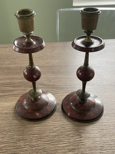 Ancienne paire bougeoirs en - de,