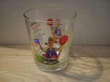 Ancien verre Publicitaire à Moutarde Reims Kangourou Enfant Amérique Etats Unis 