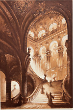PIERRE CLAYETTE Escalier Opera Paris GRAVURE Musique 186/300 XX°