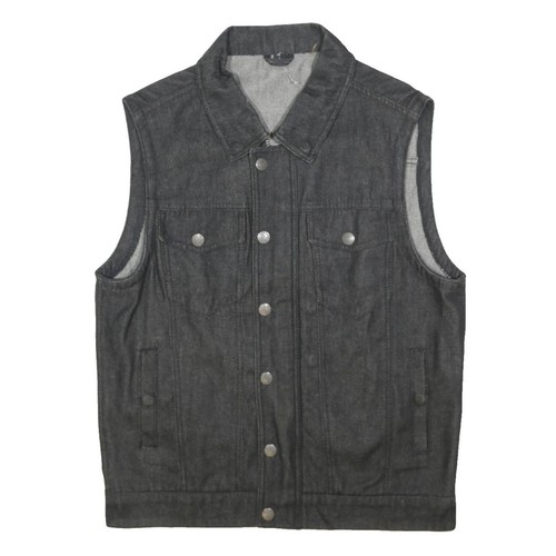 Veste jean noire boutonnée - jean,