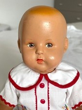 Ancien et rare petit poupon Cottin-Colibri de 28cm en terre de pipe bon état