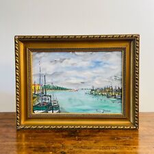 Tableau René James – L’Entrée du Port de Honfleur – Huile sur toile, 1985