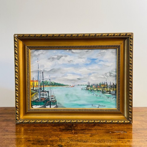 Tableau peinture huile - , marine