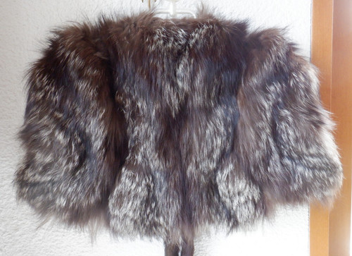 étole cape renard argenté - en,