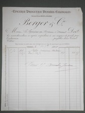 facture ancienne épicerie droguerie Berger Vesoul 1894