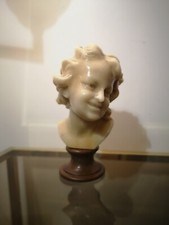 Ancien Buste Tête D’enfant Rieur Jean Baptiste Carpeaux Cire fin 19 ème