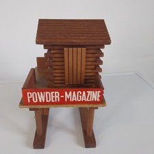 Jouet ancien bois Western Powder Magazine Oehme Sohne vintage années 60 starlux