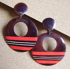 118 / BOUCLES D'OREILLE CLIPS / CORNE DE BOEUF