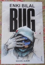 2 AFFICHES PUBLICITAIRES PLIéES DOUBLE FACE ENKI BILAL BUG FORMAT 60X40 RARES