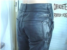 PANTALON EN CUIR D AGNEAU NOIR