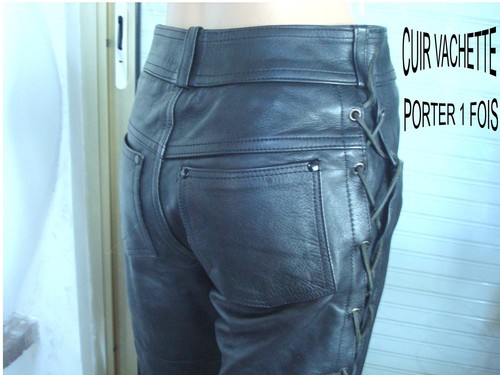 Pantalon cuir agneau - en, noir