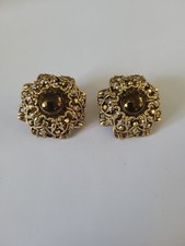 Ancienne Boucles D Oreilles Clips Bijoux Couture Signé Taratata Paris