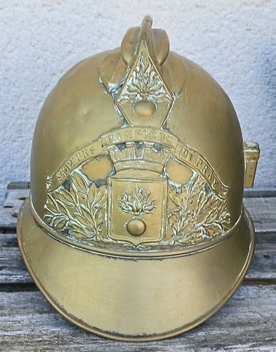 Ancien casque pompier - ancien, de