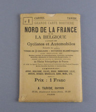 Carte routière Taride, cyclistes et automobiles, Nord de la France et Belgique.