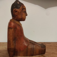 Asian Sculpture Painted Wood Polychrome