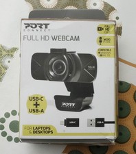 PORT Connect Webcam FULL HD 1080P USB-A & USB-C
