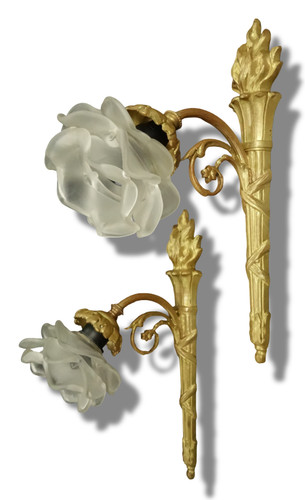 Paire appliques feu - 1,