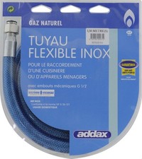 Tuyau flexible inox gaz naturel de ville 1.5 Mètre garantie à vie embout à visse