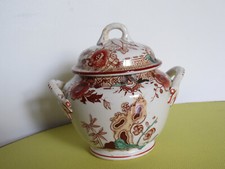 Faïence de Sarreguemines - Ancien sucrier décor Japonisant - fleurs pagode