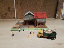 FALLER HO. B-230. MAQUETTE DIORAMA SCIERIE ROUE A EAU. ECLAIRAGE FONCTIONNEL 