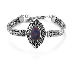 Bali Mojave Purple Turquoise Foxtail and Borobudur Toggle Clasp Bracelet 