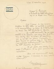 Claudius LINOSSIER à Paul Vitrry art du métal orfèvre lettre autographe signée