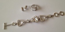 lot de 3 bijoux Bague Boucle oreilles bracelet Swarovski