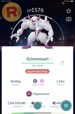 Shiny Gmax Grimmsnarl Go Reg or 1M FAST TRADE