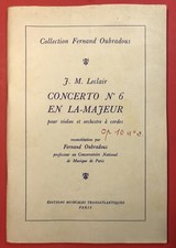 Leclair Concerto pour Violon Op. 10 N°2 Partition Orchestre 