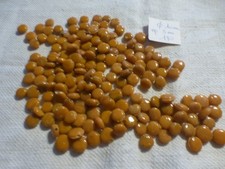 Lot de 170 perles en verre anciennes vintage ronde plate orange INDE 1980