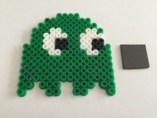 FANTOME MONSTRE VERT AIMANT PAC-MAN NAMCO PERLE A REPASSER HAMA DECORATION