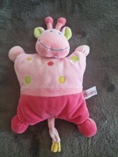 Doudou Peluche POMMETTE INTERMARCHE Girafe vache Rose