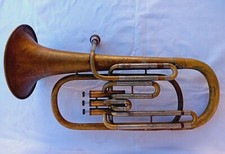 Ancien TUBA d'harmonie ROBERT MARTIN instrument musique à vent EUPHONIUM cuivre