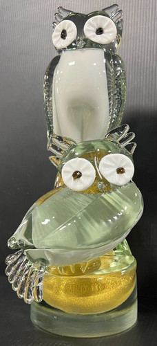 Mazzega murano glass owl - murano,