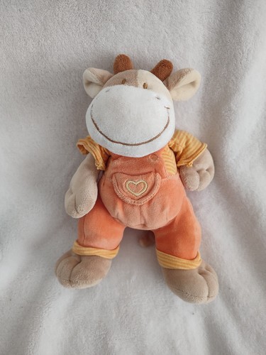 Doudou vache salopette - , orange