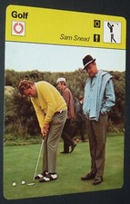 FICHE GOLF GOLFING 1977 USA SAM SNEAD GOLFEUR USPGA USA PGA BRITISH OPEN MASTERS