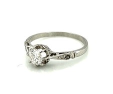 MAGNIFIQUE BAGUE OR 18 CARATS - Solitaire diamant 0,40 carat - 2,79 g