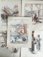 10 GRAVURES DU PEINTRE LEON CANNICCIONI DU LIVRE"LA CORSE"PIERRE DOMINIQUE 1935