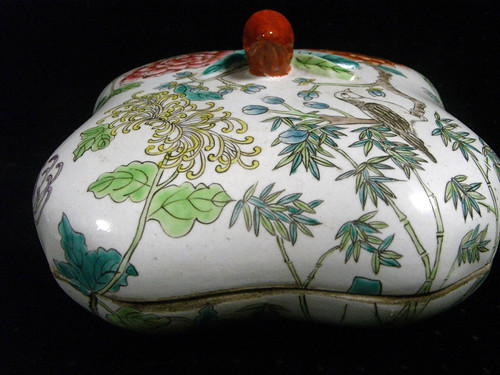 Old candy box bird - box,