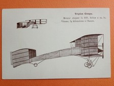 cpa AVIATION TRIPLAN GOUPY Moteur ANZANI 54 Kilométres à l'Heure