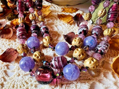 Collier ancien perles verre