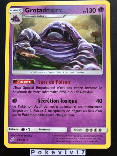 Carte pokemon grotadmorv - carte,