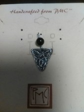 Swirl Abstract Carved PMC with Onyx Buddha Tao Tibet Wiccan Handmade Pendant