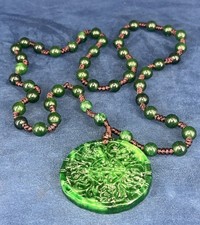 Collier Perle verte jade ? +