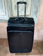 Grande valise à roulette Trolley MontBanc Cuir noir H:78cm Occasion