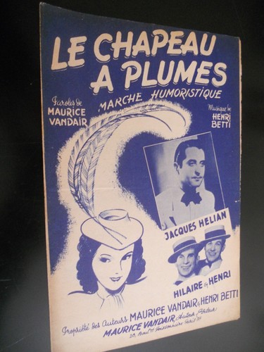 Ancienne partition chapeau - ancienne,