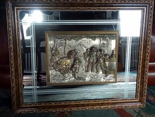 TABLEAU SCENE ANIMEE DANSE ITALIE EN ARGENT 925