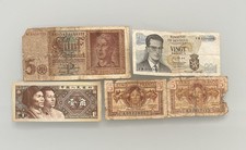 Lot 5 billets France et Monde