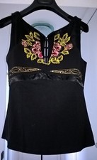 Top Zara Noir Superbe broderie